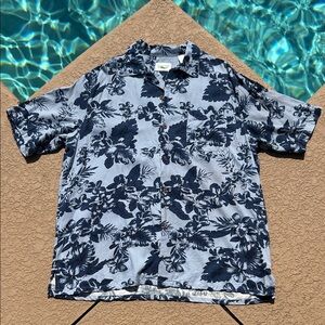Good Life 100% Silk Floral Short-Sleeve Button Down Shirt NWOT